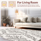 Elegant Gray Floral Damask Pattern Rug