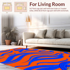 Bold Blue Swirl Pattern Rug