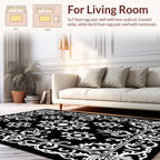 Intricate Floral Scroll Frame Pattern Rug