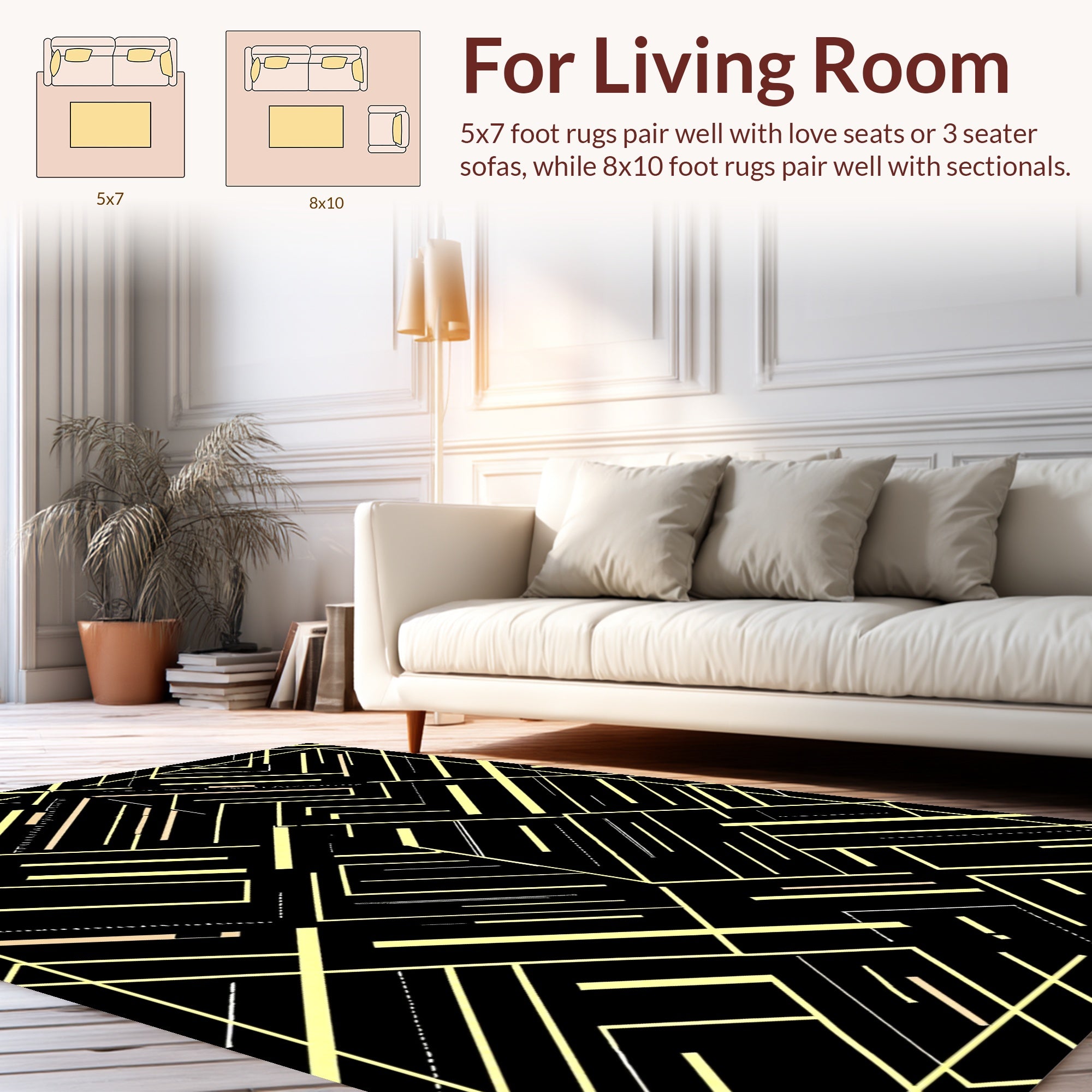 Art Deco Geometric Stripe Pattern Rug