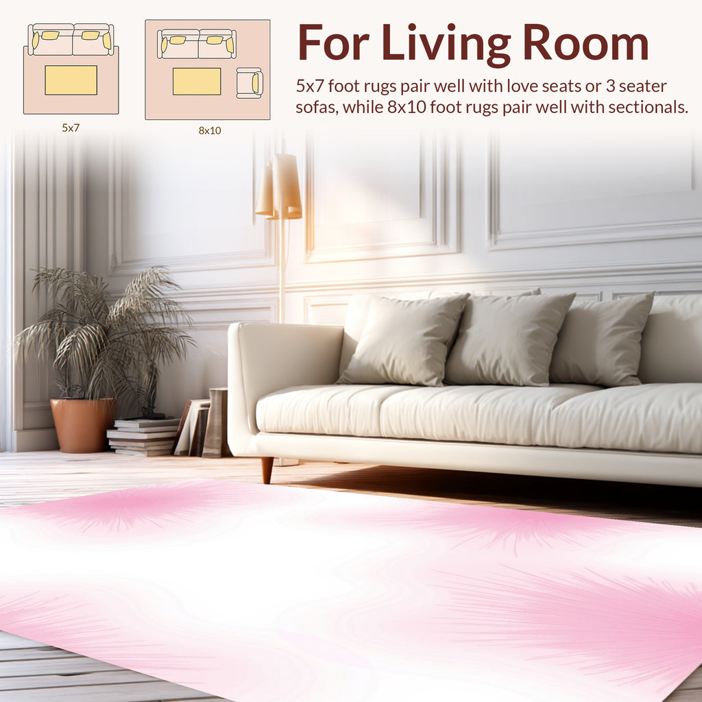 Soft Pink Abstract Burst Rug