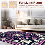 Art Nouveau Floral Pink Pattern Rug