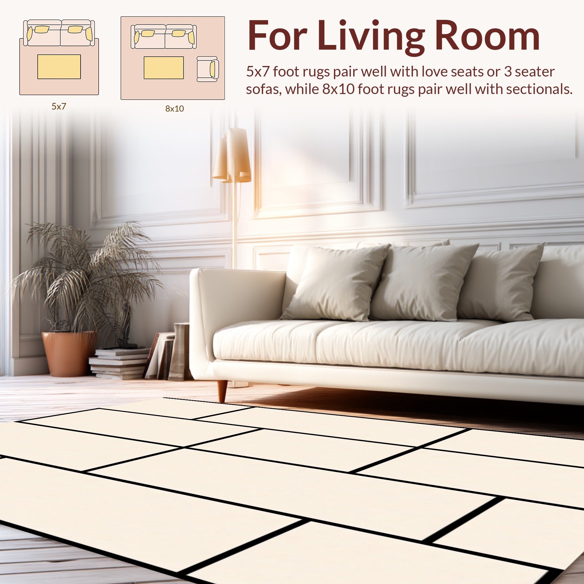 Geometric Abstract Panel Design Rug