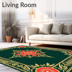 Ornate Floral Mandala Pattern Rug