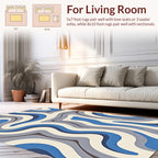 Blue Gray Wavy Abstract Rug