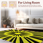 Bold Yellow Radial Design Rug