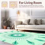 Teal Sunburst Mandala Pattern Rug