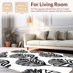 Bold Zebrated Leaf Pattern Rug