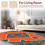 Bright Floral Geometric Pattern Rug