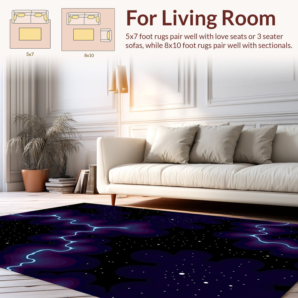 Cosmic Nebula With Starry Sky Design Rug