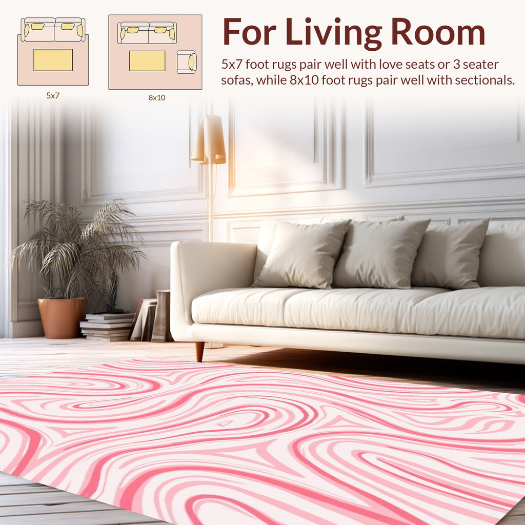 Pink Swirl Marble Pattern Rug