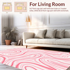 Pink Swirl Marble Pattern Rug