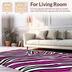 Bold Pink Black White Zebra Stripes Rug