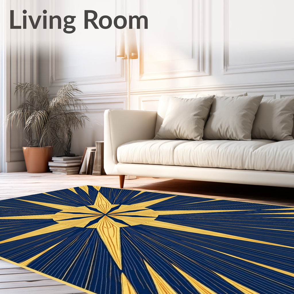 Radiant Sunburst Geometric Design Rug