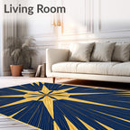 Radiant Sunburst Geometric Design Rug