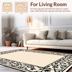 Vines Leaves Baroque Border Design Rug