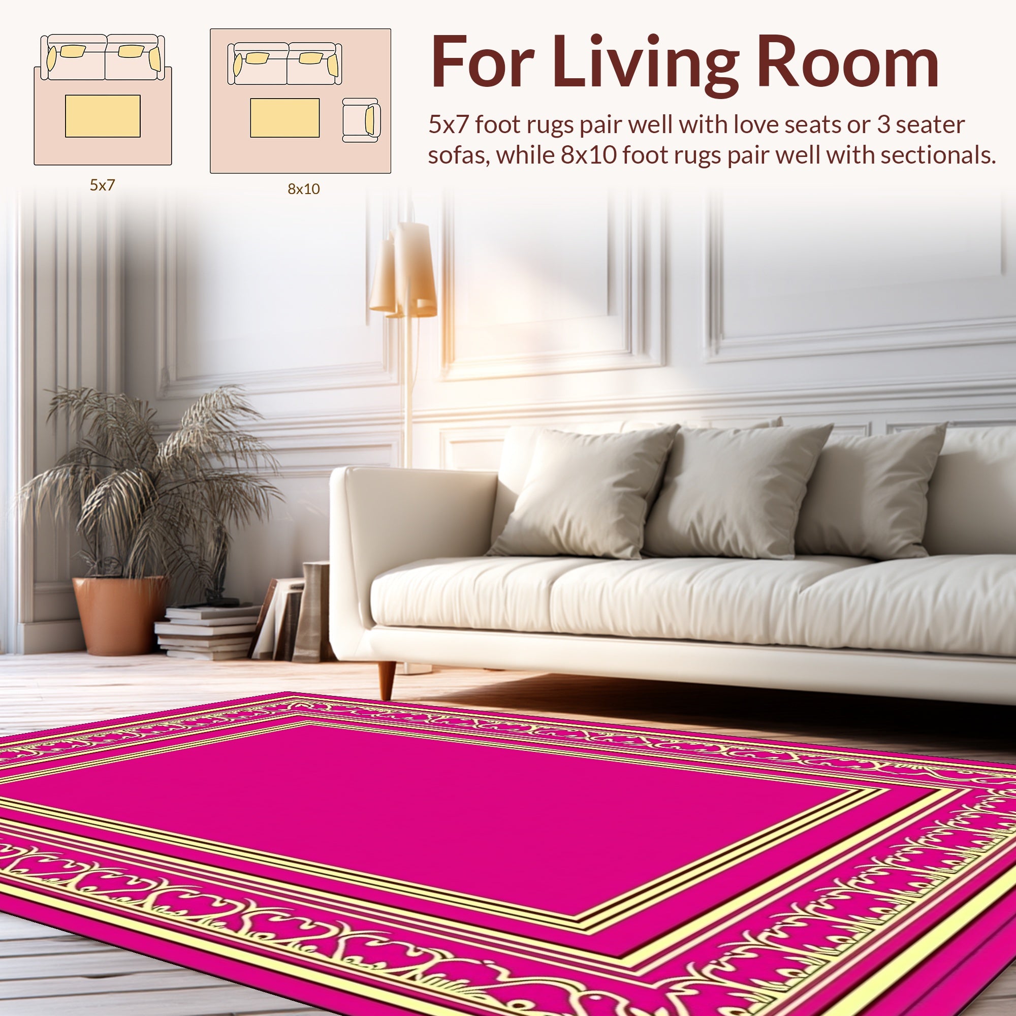 Vibrant Pink and Yellow Geometric Rug