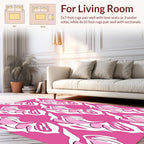 Pink Abstract Organic Flow Rug
