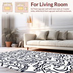 Hand Drawn Abstract Swirl Pattern Rug