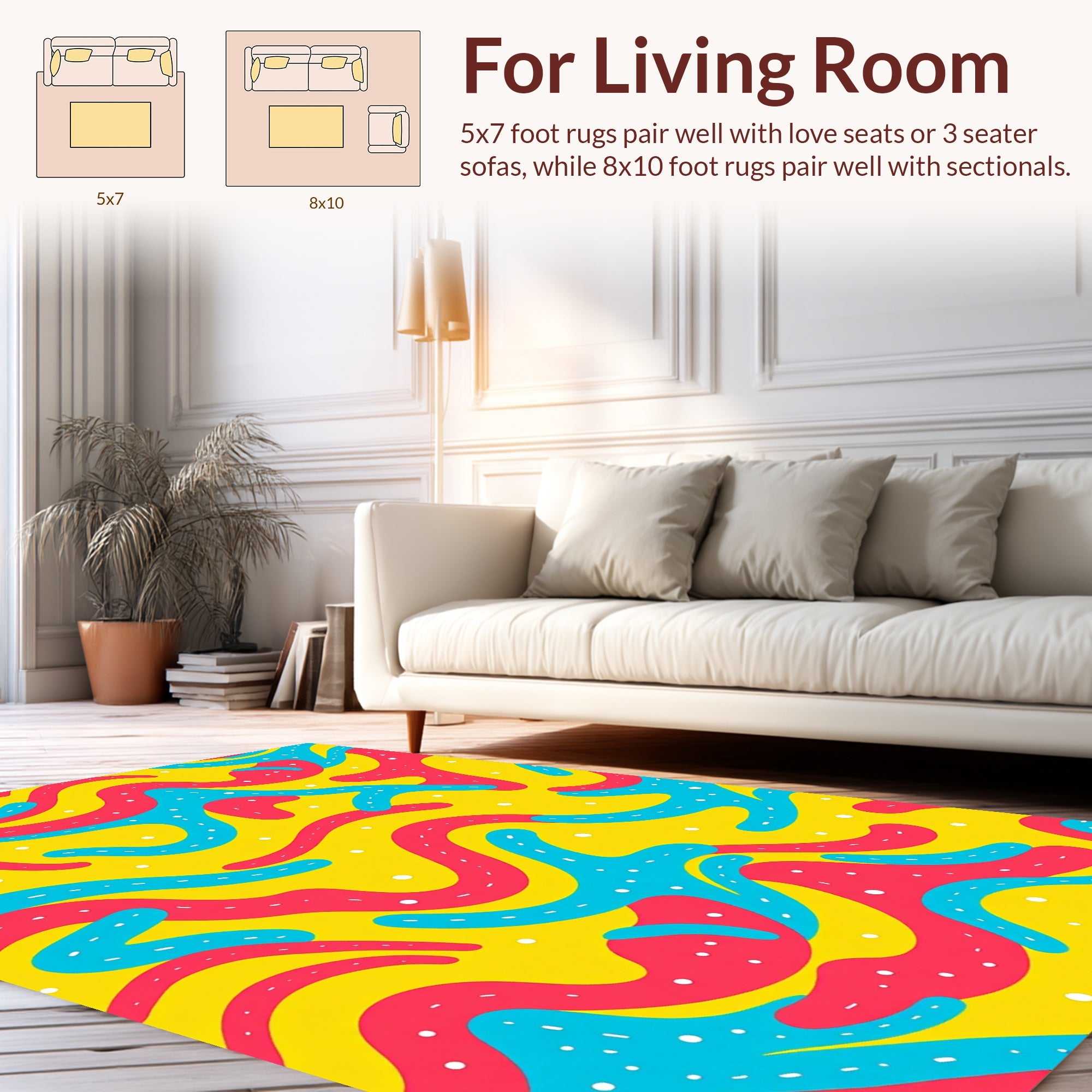 Abstract Wavy Dot Pattern Design Rug
