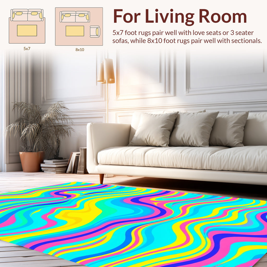 Vivid Swirls Abstract Pattern Rug