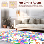 Whimsical Unicorn Star Pattern Design Rug