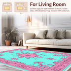 Eclectic Floral Border Pattern Rug