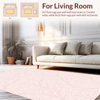Soft Pink Feathered Vine Pattern Rug