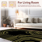 Abstract Yellow Circuit Pattern Rug