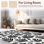 Bold Leaf Pattern Print Design Rug