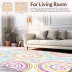 Whimsical Swirls Waves Pattern Rug