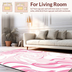 Pink Swirl Abstract Pattern Rug