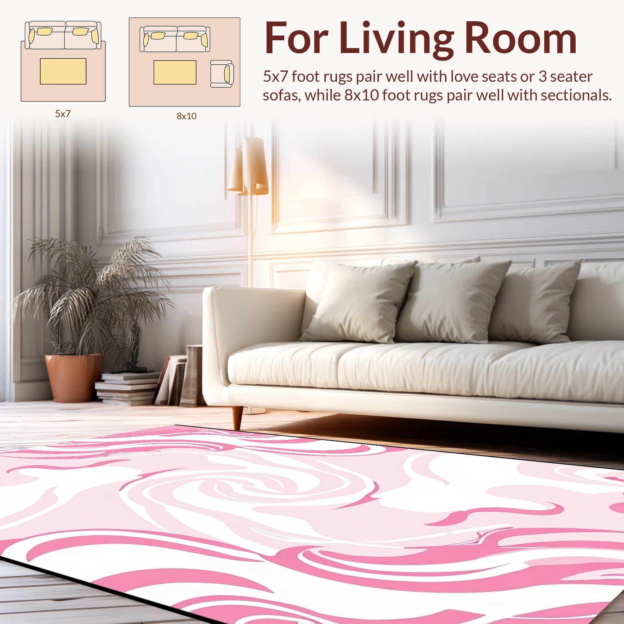 Pink Swirl Abstract Pattern Rug