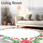 Floral Garland with Rose Accents Rug