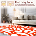 Bold Orange Abstract Intertwined Pattern Rug