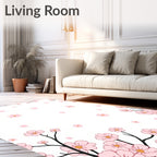 Delicate Pink Blossom Pattern Rug
