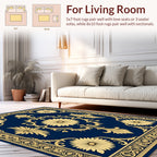 Classic Floral Golden Scrolls Rug