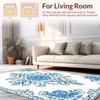 Classic Blue Floral Medallion Design Rug