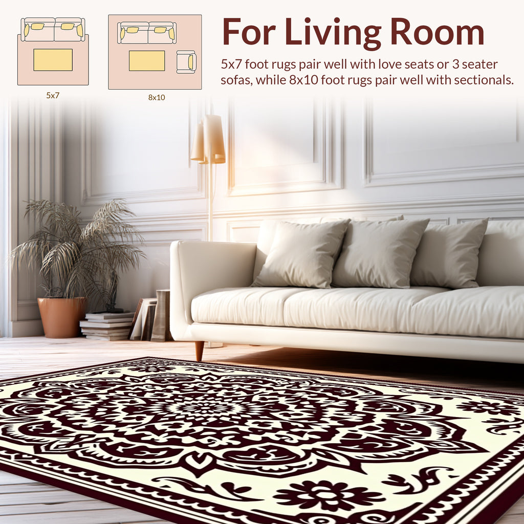 Intricate Mandala Floral Pattern Design Rug