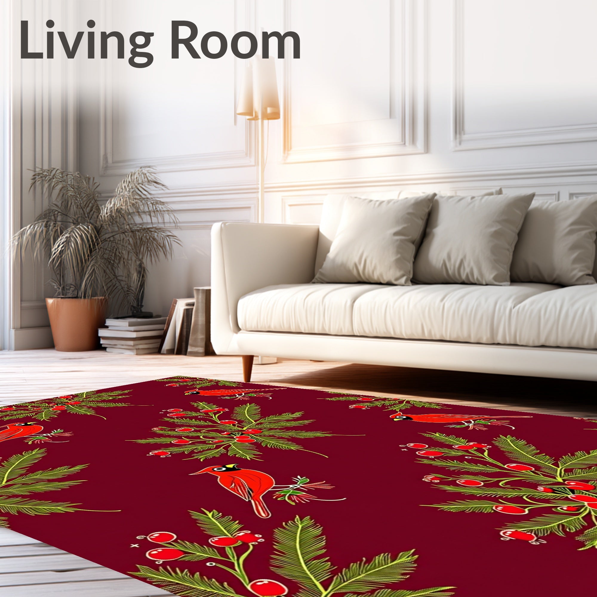 Cardinal Berry Branch Red Harmony Rug