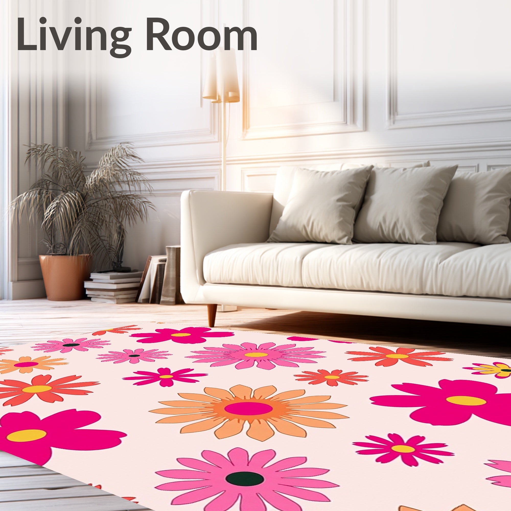 Retro Floral Pattern Design Rug