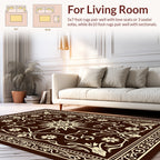 Ornate Celestial Floral Scrollwork Rug