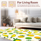 Whimsical Yellow Fruit Pattern Design Rug