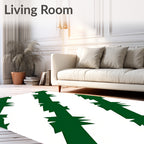 Geometric Slash Green Pattern Rug