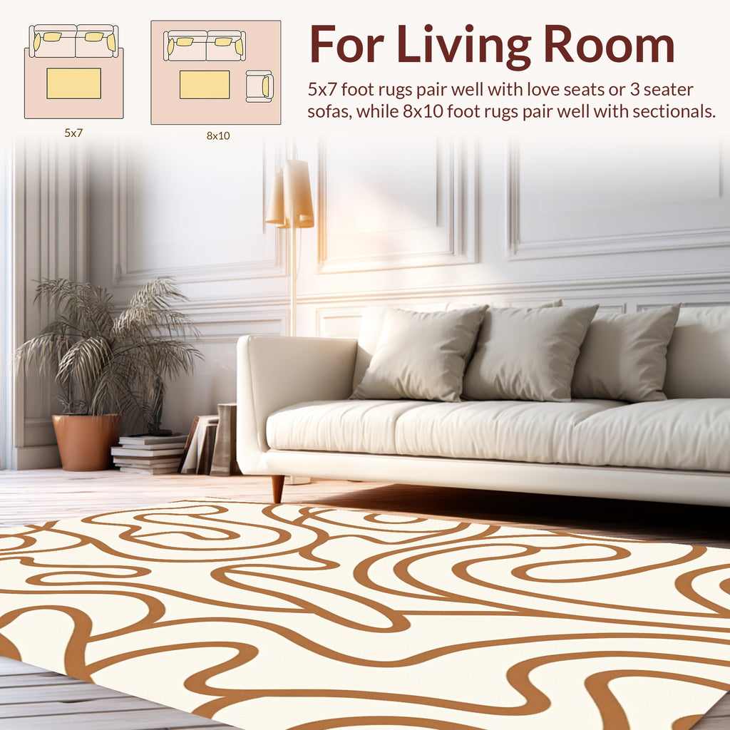 Abstract Swirl Line Style Rug