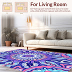 Vibrant Mandala Pattern Fluid Shapes Rug