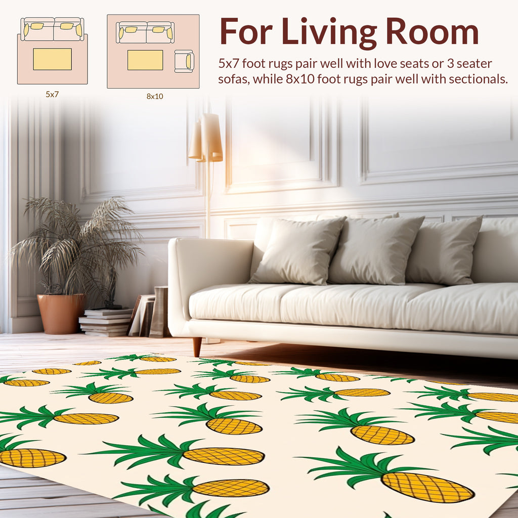 Sunny Tropical Pineapple Pattern Rug
