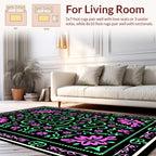 Ornate Floral Pattern With Swirls Design Rug