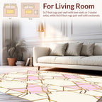 Modern Gold Geometric Hexagon Pattern Rug