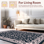 Ornate Floral Scrollwork Decorative Rug